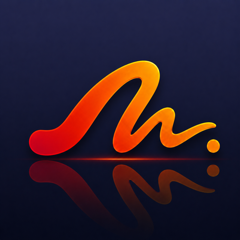 The Yaravaz app icon: a handwritten stroke and its fading echo.